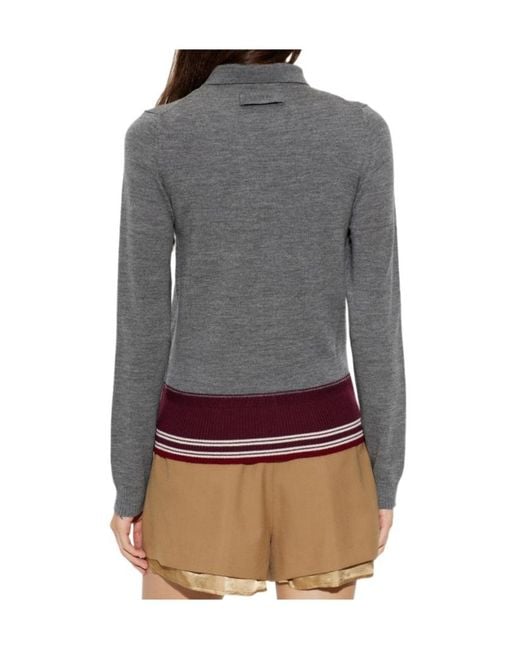 IRO Gray Button-Up Sweater