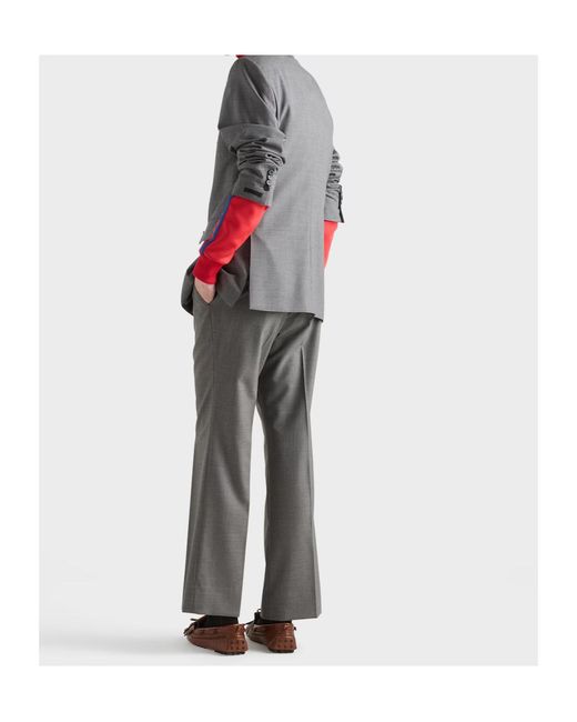 Prada Gray Double-Breasted Wool Jacket for men