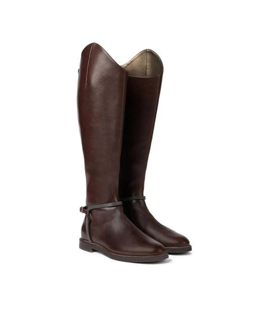 Brunello Cucinelli Brown Buckle-Strap Boots