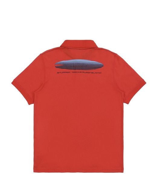 EA7 Red Logo Printed Polo Shirt for men