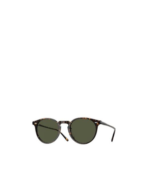 Oliver Peoples Green Round Frame Sunglasses for men