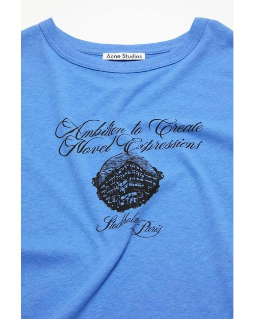 Acne Blue Graphic Jersey T-Shirt