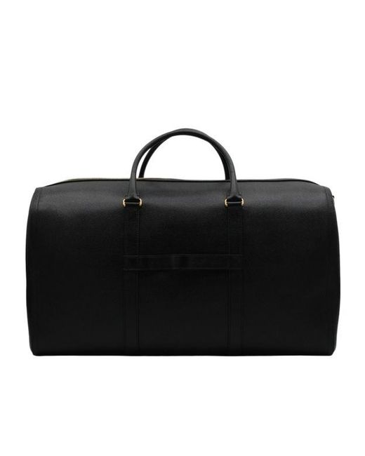 Thom Browne Black Stripe Detail Weekender Bag for men
