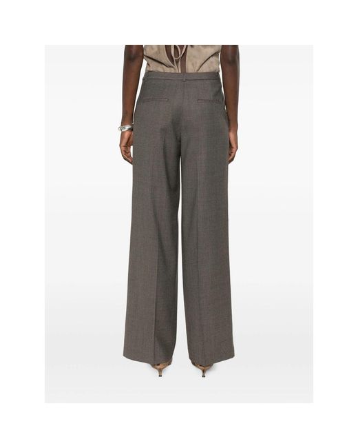 Peserico Gray Pressed-Crease Trousers