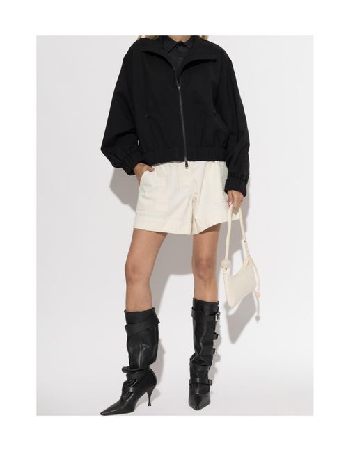 Self-Portrait White Belt-Loop Shorts