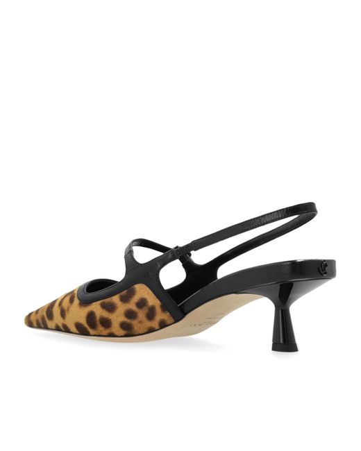 Jimmy Choo Black Leopard Printed Pointed Toe Pumps