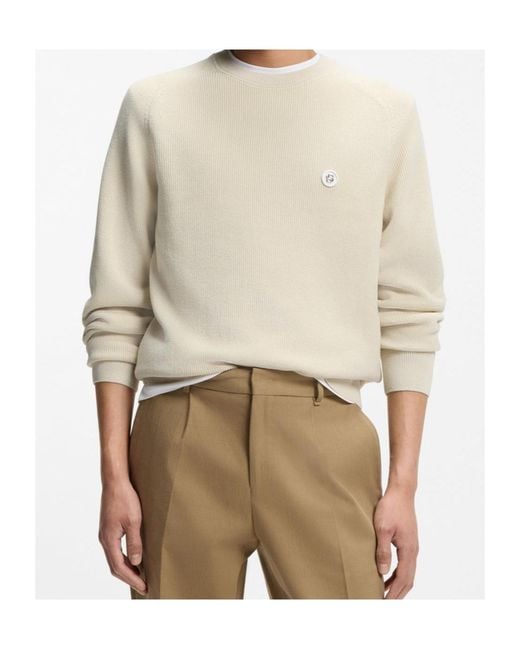 Boss White Boss Double B Crewneck Jumper for men