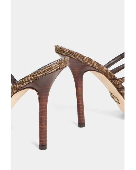 DSquared² Metallic Knot-Strap Wraparound Heeled Sandals