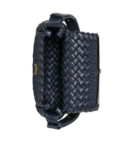 Bottega Veneta Blue Small Cobble Shoulder Bag