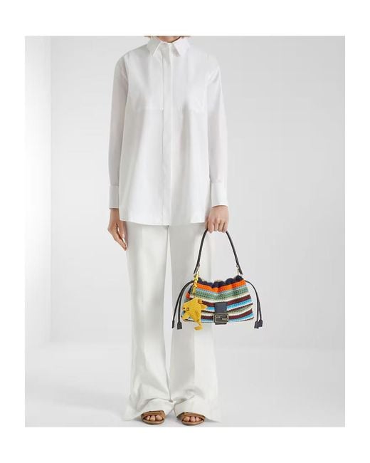 Fendi Multicolor Medium Mamma Baguette Striped Tote Bag