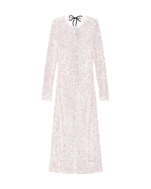 Ganni White Sequinned Dress