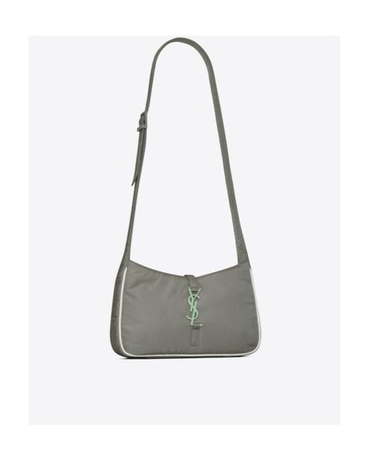 Saint Laurent White Le 5 À 7 Logo Plaque Crossbody Bag for men
