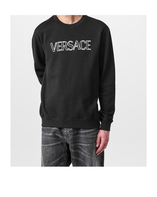 Versace Black Logo Crew Sweater for men