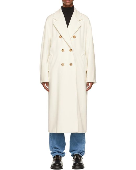 Max Mara White Madame Double-Breasted Coat