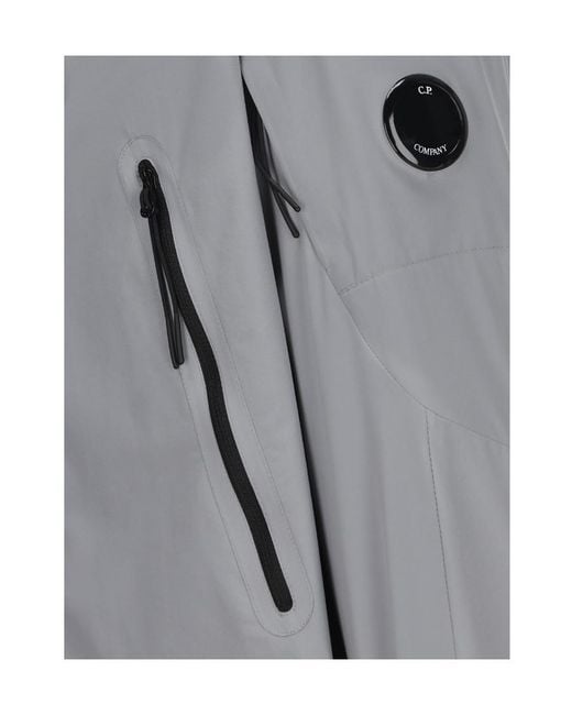 C P Company Gray Lens-Detail Zip-Up Jacket for men