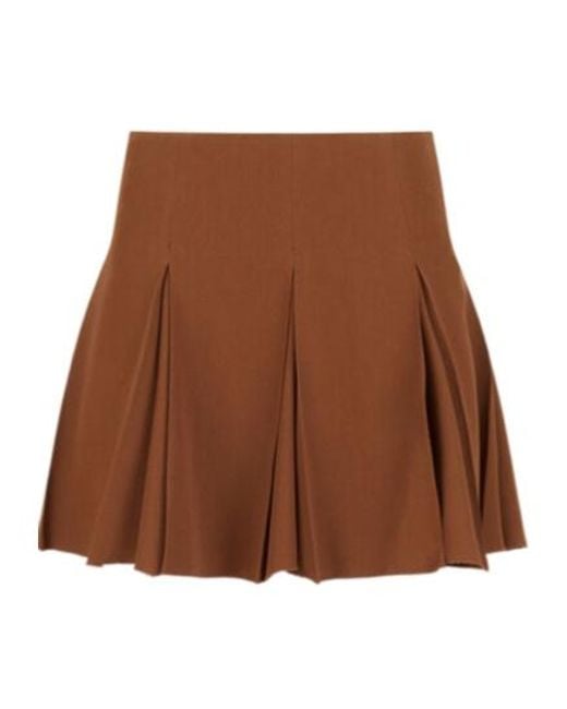 Marni Brown Pleated Mini Skirt