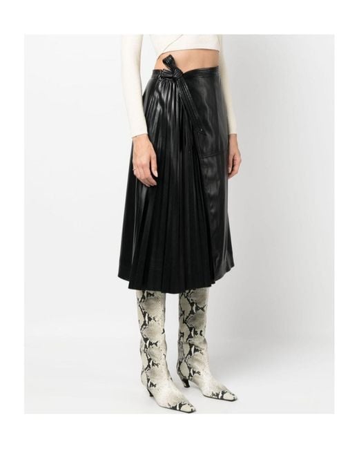 Jonathan Simkhai Black Pleat-Detail High-Waist Skirt