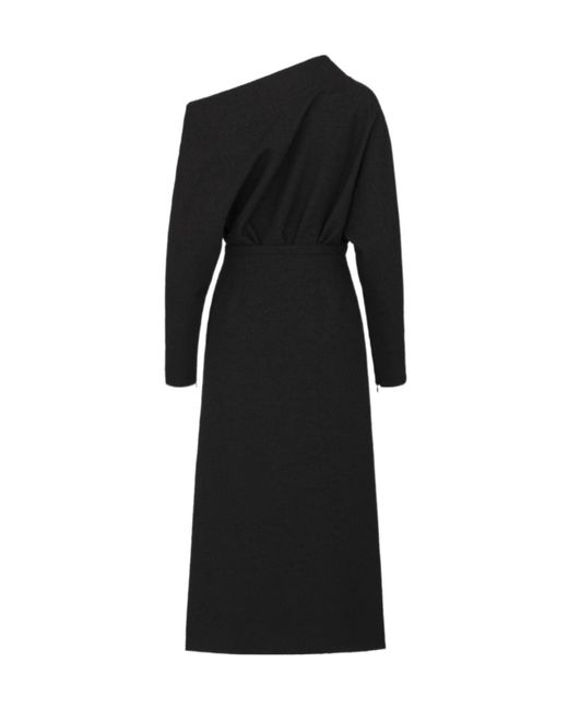 dior-asymmetrical-woolen-dress-in-black-lyst