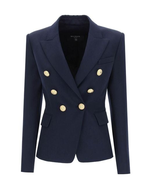 Balmain Blue Double Breasted Blazer