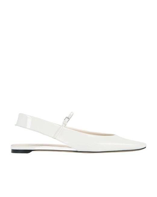Totême White Totême Buckle Fastened Slingback Flats