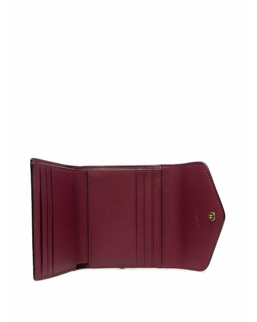 COACH Red Wyn Logo Plaque Small Wallet