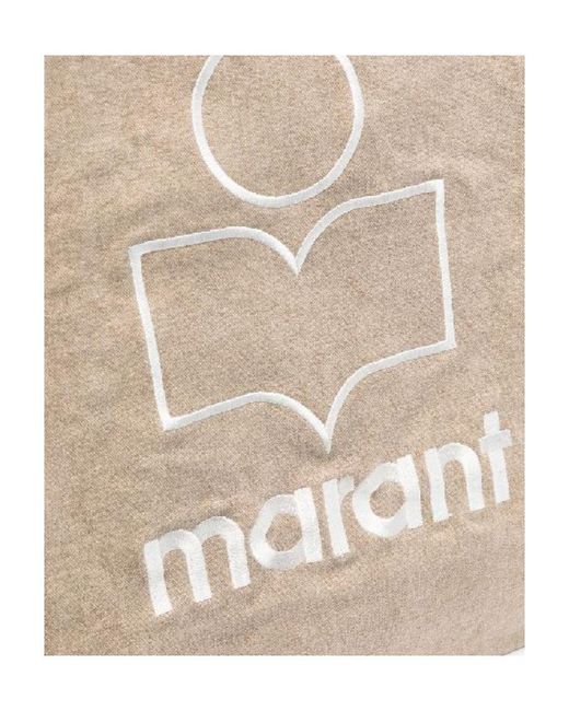 Isabel Marant Natural Yenky Logo-Embroidered Cotton Tote Bag