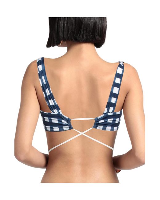 Jacquemus Blue Plaid Bikini Top