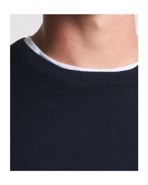 Fay Blue Round-Neck Jumper for men