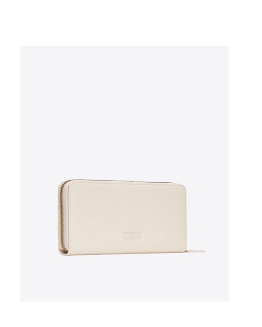 Pinko White Logo-Plaque Zipped Wallet