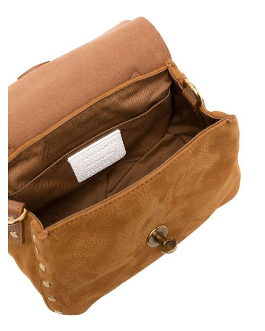 Zanellato Brown Rivet Shoulder Bag