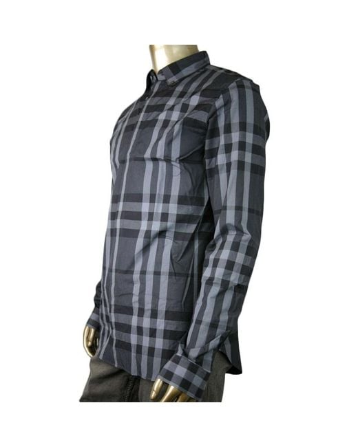 Burberry Black Plaid Shirt for men