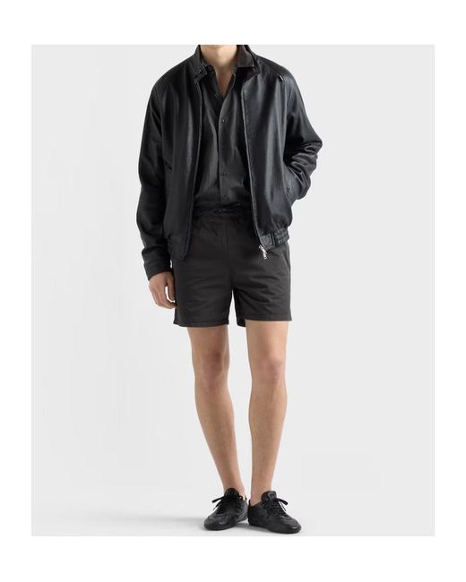 Prada Gray Logo-Patch Pocket Shirt for men