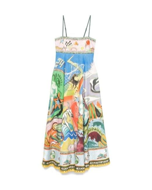 ALÉMAIS White Lucky Pace Midi Dress