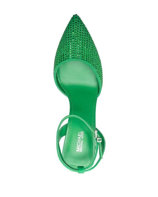 MICHAEL Michael Kors Green Michael Kors Embellished Pointed Toe Pumps