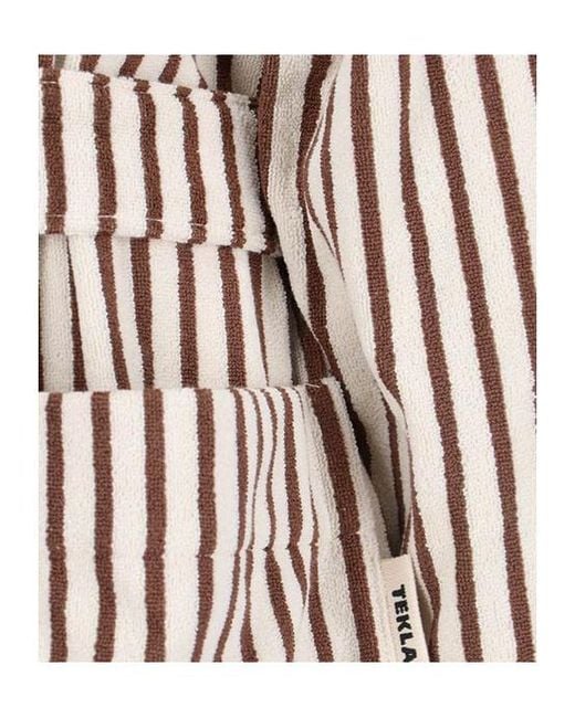 Tekla Pink Terrycloth Hooded Bathrobe for men