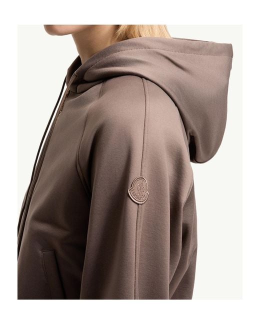Moncler Brown Technical Fleece Zip-Up Cardigan