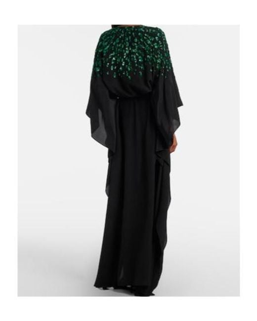 Roberto Cavalli Black Sequined Silk Gown