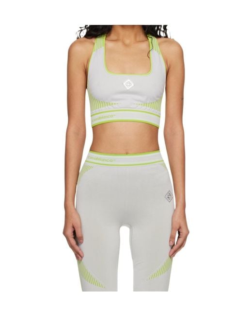 Casablanca Green Seamless Ribbed Performance Bra