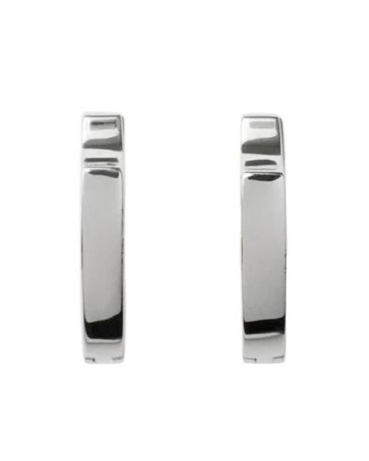 Burberry White Shield Slim Earrings