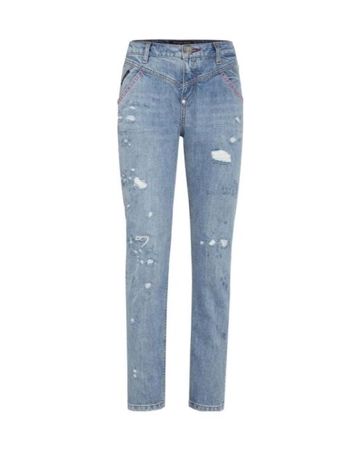 Philipp Plein Blue Logo Details Jeans