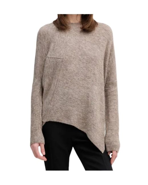 AllSaints Gray Asymmetric Panelled Jumper