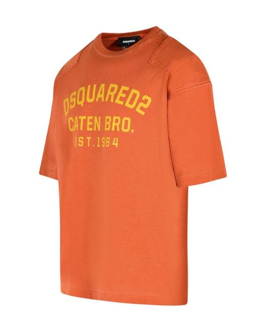 DSquared² Orange Brick Cotton T-Shirt for men