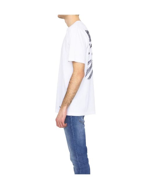 Off-White c/o Virgil Abloh Blue Logo-Embroidered T-Shirt for men