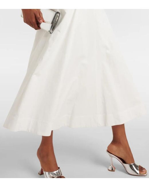 Roland Mouret White One-Shoulder Cotton Poplin Midi Dress