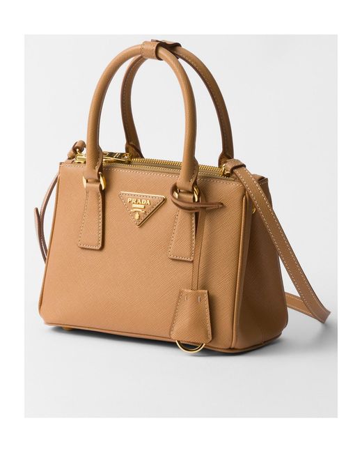 Prada Brown Galleria Mini Saffiano Leather Bag