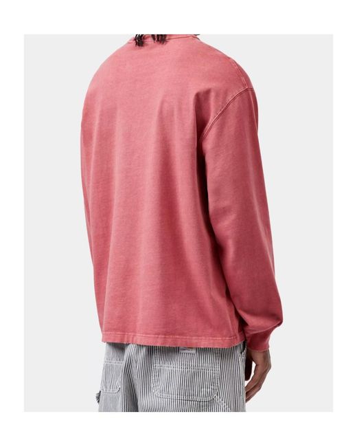 Carhartt Pink Pocket Long-Sleeve T-Shirt for men