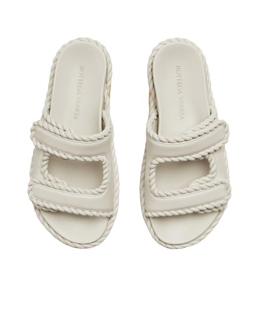 Bottega Veneta White Jack Flat Mules