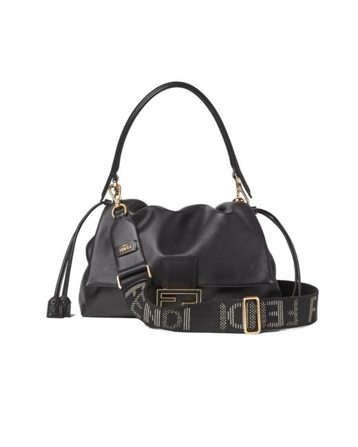 Fendi White Denim-Effect Ff Jacquard Shoulder Strap