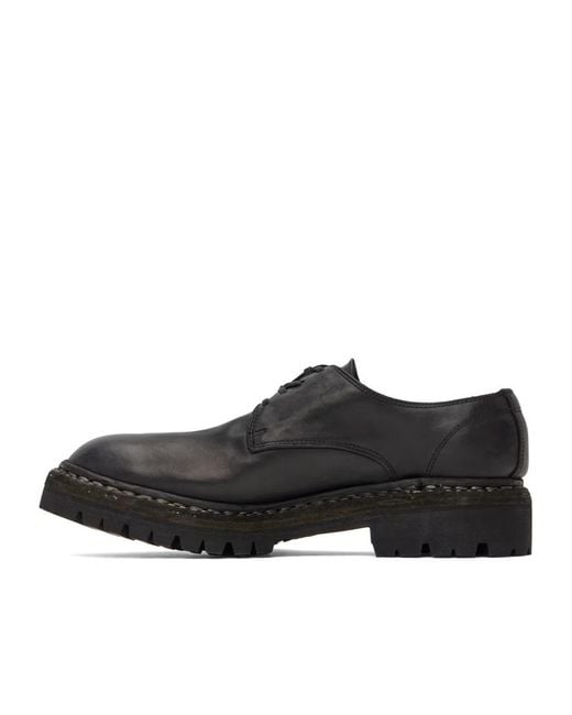 Guidi Black Lacing Closed Derby Shoes for men