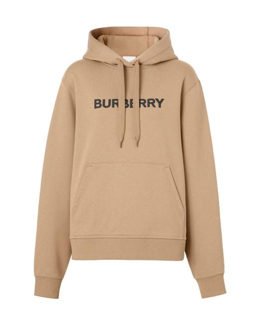 Burberry Natural Logo Printed Drawstring Hoodie